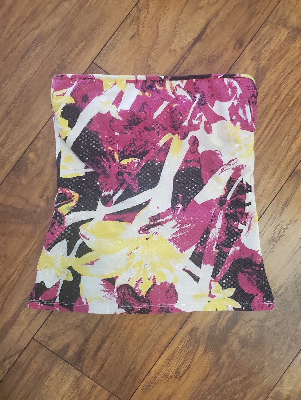 Express Sexy Basic Floral Sequin Strapless Bra Cami Top XS